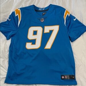 Stitched Joey Bosa Nike Blue Dri-FIT On Field Jersey